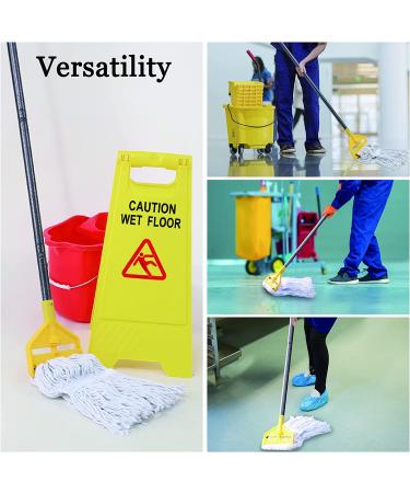 60 inch Metal Commercial Mop Handle - Heavy Duty Side Gate Holder for Floor Cleaning - Quick Change Wet Mop Clamp - Buy Online on GoSupps.com