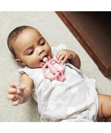 Matchstick Monkey Pink Antimicrobial Silicone Teether | BPA Free | Easy-to-Grip Design | 3+ Months | Gel Applicator | 11cm - Buy Online on GoSupps.com
