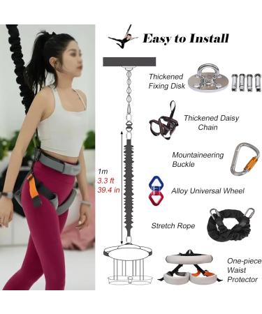 Durable Aerial Yoga Stretch Rope Set - Anti-Breaking Bungee Fitness Equipment for Full Body Exercise (148.8-170.6 lbs - Buy Online on GoSupps.com