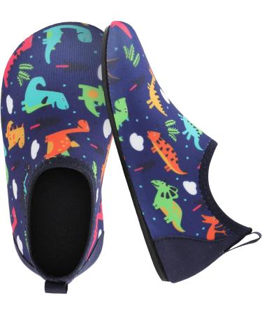 JIASUQI Kids Water Shoes - Quick Dry Aqua Socks for Beach & Pool - Navy Dinosaur Design - Size 10.5/11 UK Child - Buy Online on GoSupps.com