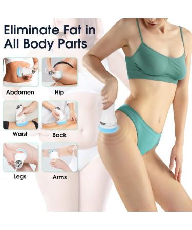 Anti-Cellulite Massage Device - Electric Handheld Lymph Drainage Tool with 3 Washable Pads for Belly Legs & Arms - Buy Online on GoSupps.com