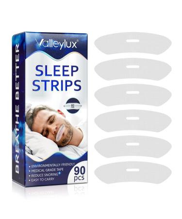 Moulis 90Pcs Sleep Strip Mouth Tape, Mouth Tape for Nose Breathing, Sleep Strips - Mouth Strips for Sleeping, Mouth Tape for Snoring - Improved Nighttime Sleeping and Instant Snoring Relief