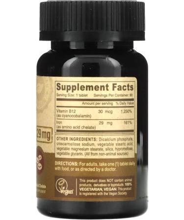 Deva Nutrition LLC Vegan Chelated Iron 29mg 90 Tabs - Plant-Based Iron Supplement - Buy Online on GoSupps.com