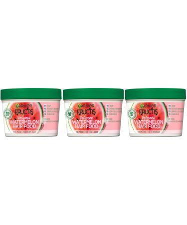 Garnier Fructis Hairfood Watermelon 3-in-1 Hydrating Hair Mask - Gently Detangles and Brings Shine to Fine Hair - 390ml
