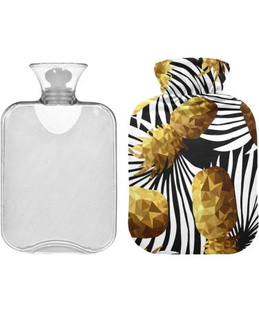 1L Heat Bottle | Durable Warm-Up Bag for Pain Relief - Pineapple Pattern | Luxurious Retro Summer Design for Hands Feet Shoulders & Neck - Buy Online on GoSupps.com