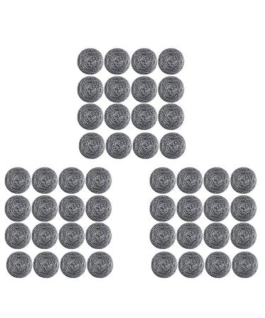 Clisted 48 PCS Stainless Steel Sponges Scrubbers Utensil Scrubber Scouring Pads Ball for Removing Rust Dirty Cookware Cleaner