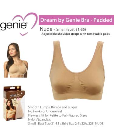 Genie Bra Dream Seamless Pullover with Adjustable Lift-Padded Nude-Small (Bust 31-35) - Buy Online on GoSupps.com