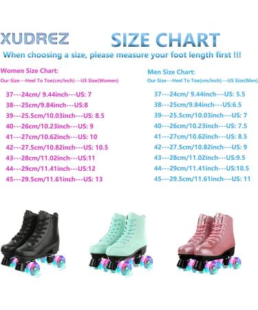 Cozy Green PU Leather High-top Roller Skates for Women | Beginner Indoor Outdoor Double-Row Skates with Flash Wheels - Size 37 - Buy Online on GoSupps.com