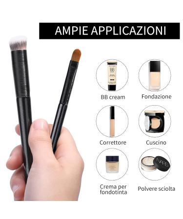 MSQ Gro Concealer & Detail Makeup Brushes Set | Kabuki Liquid Foundation & Powder Brush - 2 Pieces for Flawless Application - Buy Online on GoSupps.com