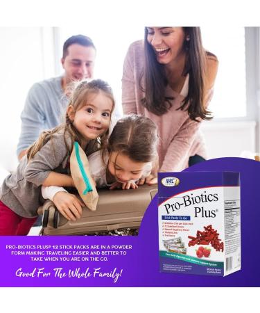 NWC Naturals Pro-Biotics Plus Stick Pack of 30 On the Go Pro-Biotic Powder Packets for Men Women & Kids - Immune System Support Natural Probiotic and Prebiotics Supplement - Buy Online on GoSupps.com