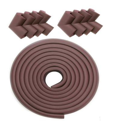 TUKA 5M Edge + 8 Corners Guard Set Extra Thick L-Shaped Edge Protection Corner Guards Child Senior Baby Safety | Childproofing Foam Anti Collision Protector Table TKD7000-Set Maroon/Burgundy 5M Edge Guard + 8 Corner Guard Brown