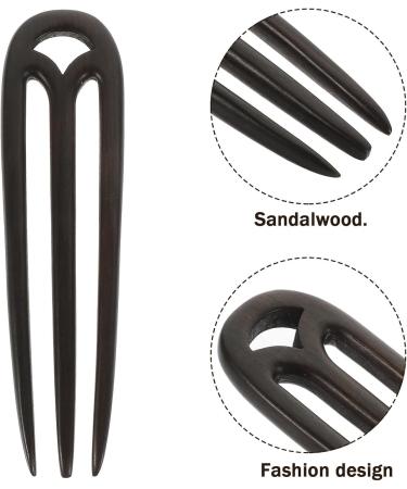 minkissy Ebony 3 Prong Hair Fork - U Shaped Hair Sticks Vintage Hairpin Hair Forks for Long Hair Wood Hair Clips Wood Hair Forks for Women Girls - Buy Online on GoSupps.com