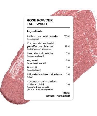 Brill.are Rose Face Wash - Anti-Aging Hydrating Sandalwood & Coconut Powder Cleanser - 100% Natural Reduces Wrinkles 15g - Buy Online on GoSupps.com