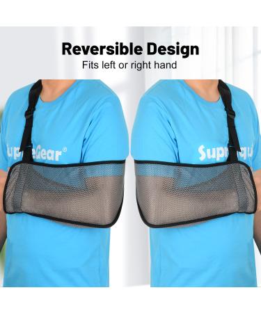 Supregear Adjustable Mesh Arm Sling - Breathable Shoulder Immobilizer for Injured Arm, Elbow, Wrist - Dark Grey - Buy Online on GoSupps.com
