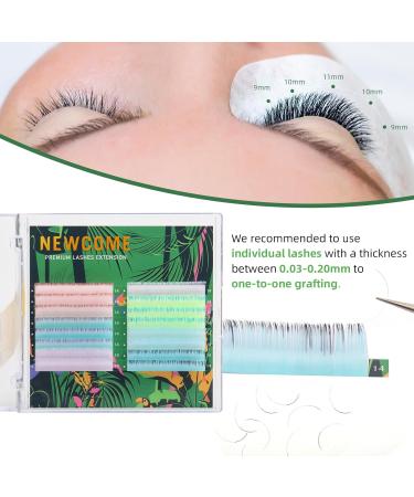 NEWCOME Mixed Multicolored Lashes 0.07MM - Ultra-Fine Natural Volume Boost | Hypoallergenic & Versatile for All Eye Shapes (C 12MM - Buy Online on GoSupps.com