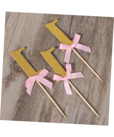ERINGOGO 20 Pcs Birthday Cake Picks Stick 1 Year Baby Shower Fondant Topper Cakes Glitter Cupcake Picks One Year Old Number 1 First Birthday Cake Picks and Toppers Ribbon Wedding - Buy Online on GoSupps.com