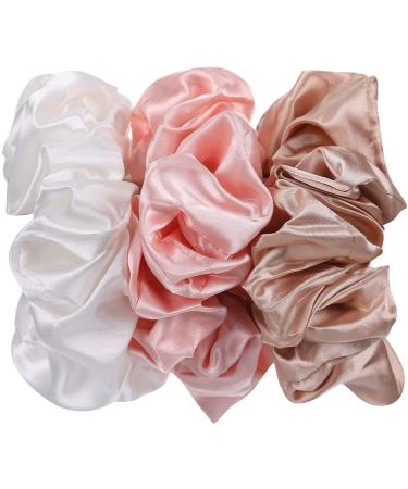 6-Piece Satin Silk Scrunchies Set - Big Hair Scrunchies for Ponytails - Gentle on Hair - Buy Online on GoSupps.com