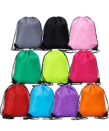 Flintronic cordelabin bag PE bag cord strain gym bag large capacity cord strain sports bag waterproof swimming bag cord strain backpack for sports beach travel gym-unisex 10 pieces