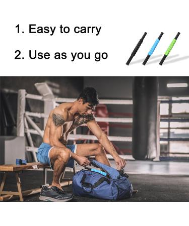 Ultraportable Massage Roller Scooter Stick | Deep Tissue Relief for Sore Muscles & Trigger Points | Blue Sport Massage Device - Buy Online on GoSupps.com