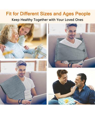 Heating Pad for Back Pain and Cramps Relief - Large Menstrual Heating Pad with 4 Timer Auto Shut Off & 6 Heat Setting Electric Heat Pad - Dry & Moist Therapy - 12x24+20 - Buy Online on GoSupps.com