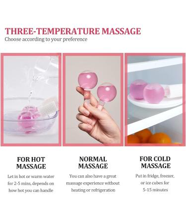 NOVOVIDA Ice Globes for Facial - 2pcs Cooling Facial Massager for Anti-Ageing & Skin Tightening with Headscarf & Sponge Pad - Pink - Buy Online on GoSupps.com