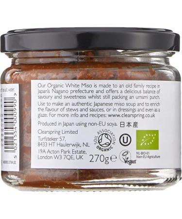Clearspring Organic Japanese White Unpasteurised Miso Jar 270g - Authentic Flavor - Pack of 1 - Buy Online on GoSupps.com