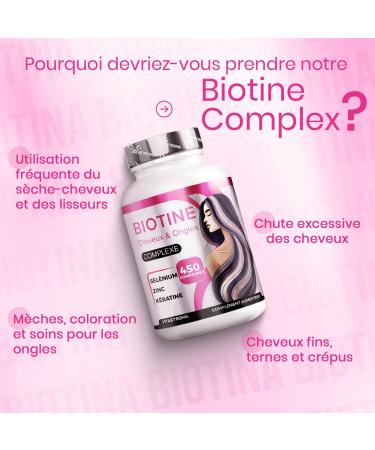 Biotine Cheveux Vitastrong 450 Comprim s Haute Dosage (15 Mois) Biotine Complex Premium avec K ratine Cheveux S l nium Zinc Cuivre Bambou Vitamines Cheveux Peau et Ongles Hair Vitamins Cheveaux - Buy Online on GoSupps.com
