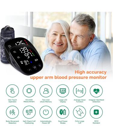 Automatic Blood Pressure Monitor - XL Upper Arm Cuff Dual User 240 Memory LED Display - Perfect for Home Use - Buy Online on GoSupps.com