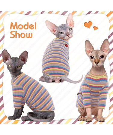 Breathable Summer T-Shirts for Hairless Cats | Soft & Skin-Friendly Cotton Clothing for Sphynx Cornish Rex Devon Rex - XXL (12-13lbs) in Violet - Buy Online on GoSupps.com