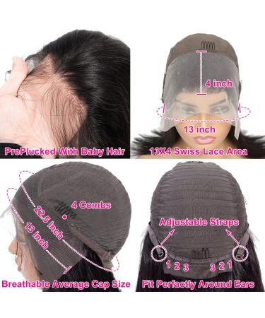 Dheridy 180% Density 13x4 HD Lace Front Bob Wig 12 Inch - Straight Human Hair Pre Plucked Short Wig for Black Women - Buy Online on GoSupps.com