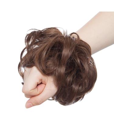Buy Silk-Co Hair Part with Rubber Band | Wavy Soft Hair Extensions for Messy Bun Updos Medium Brown & Red-Brown (35g) - Buy Online on GoSupps.com