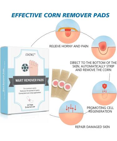 24PC Corn Remover Plaster Pads Effective Treatment for Chicken Eyes Warts & Corns | Pressure Protection for Feet & Hands - Buy Online on GoSupps.com