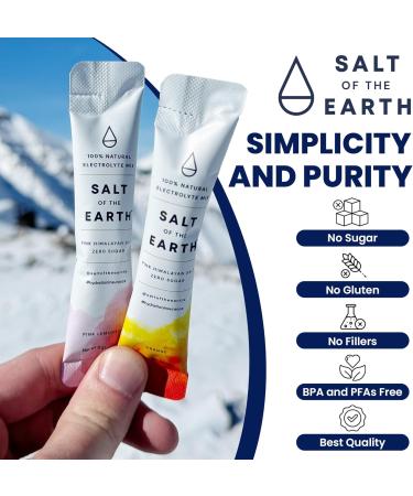 Salt of the Earth Premium Zero-Sugar Electrolyte Powder - Pink Himalayan Salt Hydration Packets | Keto & Paleo Friendly - 30 Servings - Pink Lemonade Flavor - Buy Online on GoSupps.com