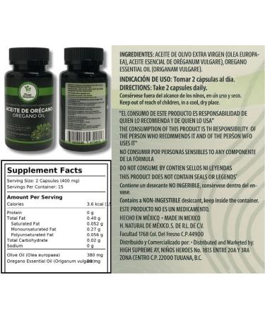 HIGH SUPREME Oregano Oil Capsules 60 Capsules (500 mg Each) Essential Oil of Oregano Antioxidant & Immune Support Natural Plant-Based Supplement Non-GMO - Buy Online on GoSupps.com