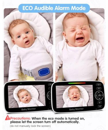 MOXTOYU Video Baby Monitor 4.3 HD Screen with 2-Way Talk, Night Vision, Temperature Monitoring, 8 Lullabies - Perfect Gift for Newborns - Buy Online on GoSupps.com