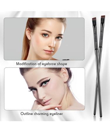 Premium Casted Eyeliner Brush - Finer Angled Gel Brush for Eyebrows & Lace Art - Black Fiber Bristle Makeup Tool - Buy Online on GoSupps.com