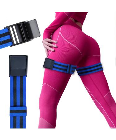 ROSYQUARZ Booty Bands, Blood Flow Restriction Bands for Women/Men, Adjustable BFR Training Bands for Glutes & Hip Building, Occlusion Resistance Bands for Exercising Butt, Squat, Thigh, Arms (2 Pack) blue