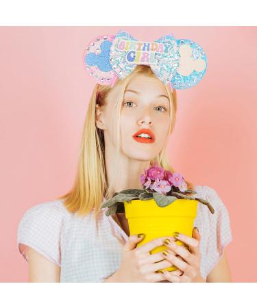 KHC-KHF Mouse Ears Headband Sequin Mouse Mick Ears Hair Clips Castle Monster Birthday Girl Mini Hair Bow Cosplay Costume Party Decorations Hair Accessories - Buy Online on GoSupps.com