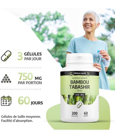 Bamboo Tabachir 250mg - 200 capsules - Buy Online on GoSupps.com