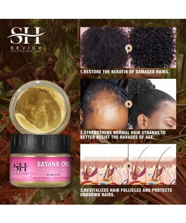 SEVICH Hair Butter with 100% Pure Raw Batana Oil - From Honduras Batana Oil for Hair Growth Repair Damaged Hair Nourishes Thin Hair Scalp Skin and Loss Hair Growth Fir for All Hair Types 2.1Oz - Buy Online on GoSupps.com