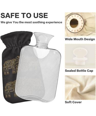 Naanle African Elephant Hot Water Bottle | 1L Transparent Heat Bottle for Warm & Cold Therapy | Ideal for Pain Relief for Hands Feet & Bed - Buy Online on GoSupps.com