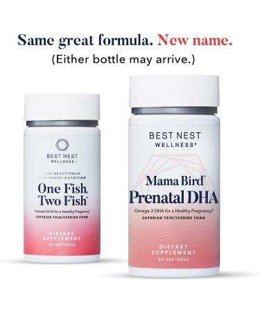 Mama Bird Prenatal DHA Vitamin Omega 3 Fish Oil Supplements - 60 Ct Softgels for Baby's Brain & Eyes with Bonus Pregnancy Secrets - Buy Online on GoSupps.com