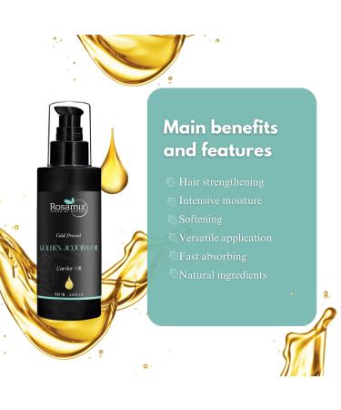 Buy 100% Pure Cold Pressed Golden Jojoba Oil - Natural Moisturizing Face Hair & Skin Care | International Shipping - Buy Online on GoSupps.com