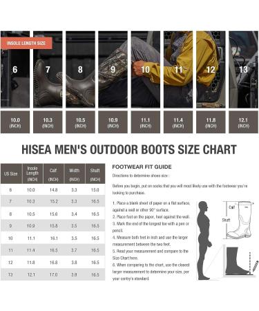 HISEA Men's Waterproof Insulated Rubber Neoprene Hunting Boots - Size 11 Arctic Camo - Buy Online on GoSupps.com