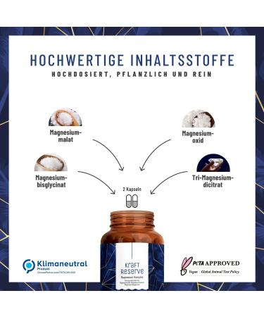 High Dose Magnesium Complex - Vegan 180 Capsules | Citrate Bisglycinate Malate & Oxide - Buy Online on GoSupps.com