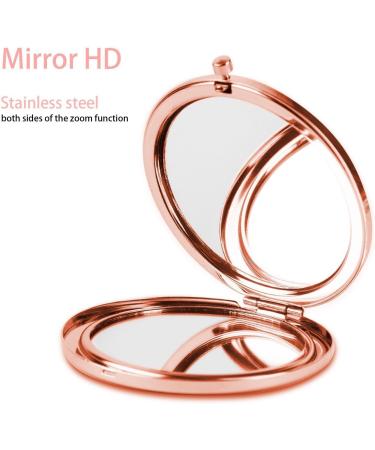 Rose Gold Compact Mirror with 2x 1x Magnification - Portable Double Sided Makeup Mirror for Women, Mothers, Kids - Great Gift (Flower Pig) - Buy Online on GoSupps.com