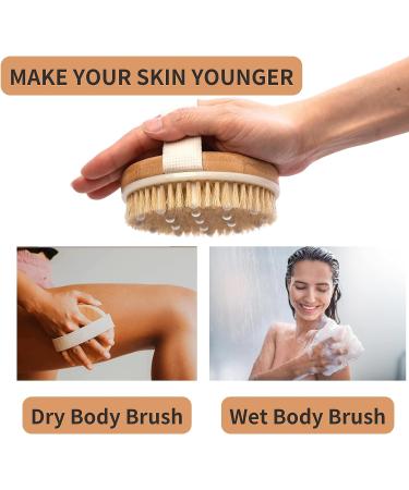 2 in 1 Wood Lymphatic Drainage Dry Brush Massage Tools Kit - Wooden Therapy Paddle for Body - Maderoterapia Kit - Shower Brush for Cellulite - Best Body Brushing Tool - Buy Online on GoSupps.com