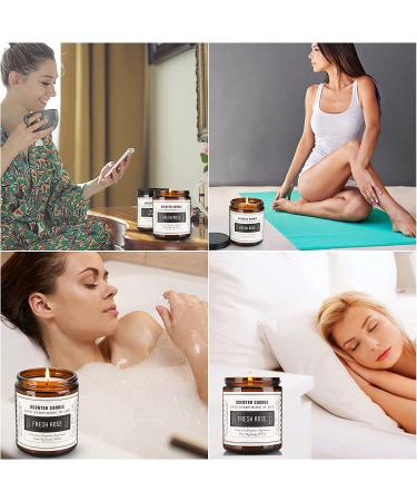 2 Pack Aromatherapy Amber Jar Candles Sandalwood Rose, Lavender Scented - Rustic Home Decor - Natural Soy - Ideal Gifts for Mom - Buy Online on GoSupps.com