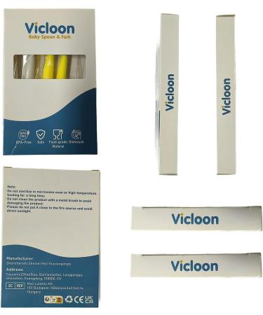 Vicloon Baby Utensils Spoon Fork Set 4pcs - Easy Grip Toddler Cutlery Feeding Set in Pink-Yellow Powder-blue - Buy Online on GoSupps.com