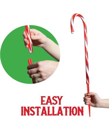 Prextex 12 Christmas Candy Cane Pathway Lights - Indoor/Outdoor Use - Light Up Walkway Decor (2 Sets of 6, 17 Inches Tall) - Buy Online on GoSupps.com